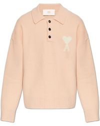 Ami Paris - Polo Sweater With Logo - Lyst