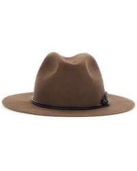 Brunello Cucinelli - Felt Fedora Hat With Monile Detail Wool - Lyst