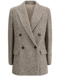 Brunello Cucinelli - Virgin Wool And Silk Mãlange Jacket - Lyst