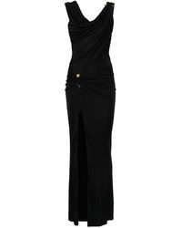 Versace - Long Dress With Decorative Safety Pin - Lyst