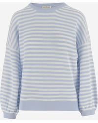 Bruno Manetti - Knit Striped Cotton Knitwear - Lyst