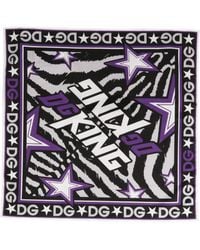 Dolce & Gabbana - Dg King Cotton Foulard 51Cm X 49.5Cm Scarf - Lyst