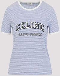 Celine Paris 70S T-Shirt in Blue | Lyst