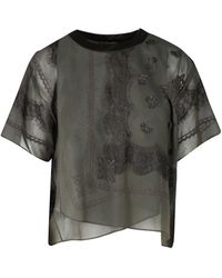 Sacai Bandana Lace Pullover Top in White | Lyst Sacai Bandana Lace Pullover Top in White | Lyst