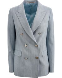 Tagliatore - Double-Breasted Pinstripe Jacket - Lyst