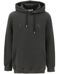 Lanvin - Hoodie With Curb Embroidery - Lyst