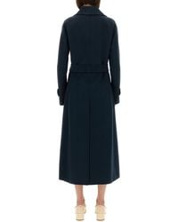 Max Mara - Double-Breasted Coat Sem Virgin Wool Trench & Raincoats - Lyst