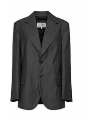 MM6 by Maison Margiela - Virgin Wool And Cotton Oversized Blazer - Lyst