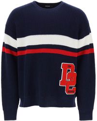 DSquared² - Wool Sweater With Varsity Patch - Lyst