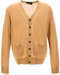 DSquared² - Crew-neck Wool Tricot Cardigan - Lyst