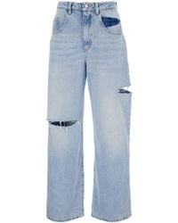 ICON DENIM - Poppy Light Wide Jeans With Cut-Out - Lyst