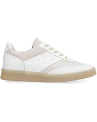 MM6 by Maison Martin Margiela - Mm Maison Margiela White / Silver Birch Panelled Low-top Sneakers - Lyst