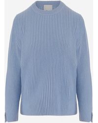 Allude - Wool And Cashmere Ribbed Sweater - Lyst