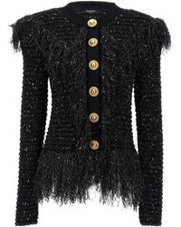 Balmain - Glittered Fringed Blazer And Suits - Lyst