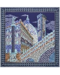 Ferragamo - Silk Scarf With Palazzo Print - Lyst
