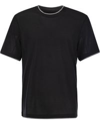 Brunello Cucinelli - Silk And Cotton T-Shirt - Lyst