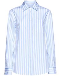 Weekend by Maxmara Armilla Striped Cotton Shirt - Blue