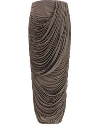 Magda Butrym - Draped Silk Midi Skirt Cupro; Elastane - Lyst