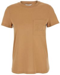 Max Mara - Crewneck T-Shirt With Front Pocket Cotton T-Shirts & Jerseys - Lyst