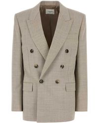 Saint Laurent - Cappuccino Wool Blazer - Lyst