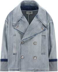 MM6 by Maison Margiela - Double-Breasted Jacket Cotton Down Jacket, Parka, Casual - Lyst