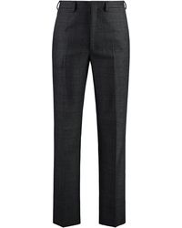 Prada - Prince Of Wales Checked Wool Trousers - Lyst