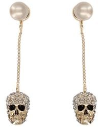 McQueen - Pendant Earrings Skull Brass - Lyst