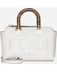 Fendi by The Way Boston Bag Mini FF Monogram Dove Gray Tapestry