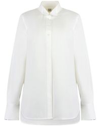 TOTEME - Curved Hem Buttoned Shirt - Lyst