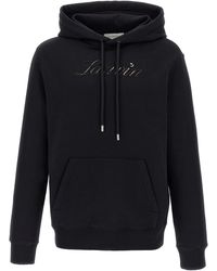 Lanvin - Comfort Fit Fleece Cotton Hoodie - Lyst
