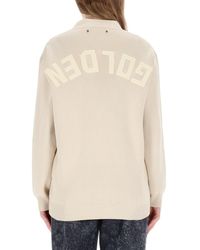 Golden Goose - Cardigan With Logo Cotton Polyamide Spandex Jumpers - Lyst
