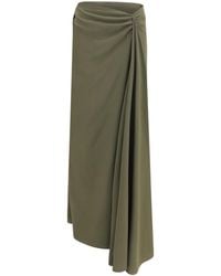 McQueen - Draped Long Skirt Silk - Lyst