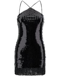 ‎Taller Marmo - Min Dress With All-Over Sequins And Fringes - Lyst