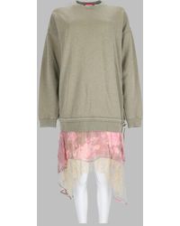 DIESEL - Sweatshirt Dress With Chiffon Lace Skirt Cotton - Lyst