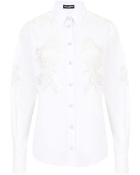 Dolce & Gabbana Lace-panelled Shirt - White