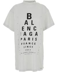 Balenciaga - T-Shirt With Logo Printed On The Front And Torn Detai - Lyst