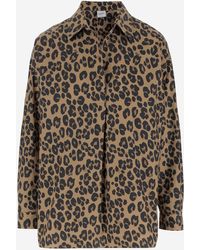 Aspesi - Cotton Shirt With Leo Pattern - Lyst