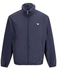 Prada - Blue Recycled Polyamide Shell Jacket - Lyst