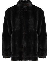 MM6 by Maison Margiela - Faux Fur Jacket Polyester & Shearling Coats - Lyst