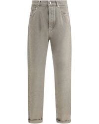 Brunello Cucinelli - Garment-Dyed Denim Pants Cotton Jean - Lyst