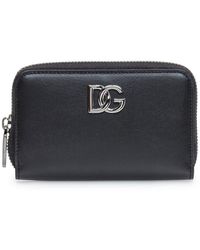 Dolce & Gabbana Leather Dg Millennials Zip-around Wallet - Black