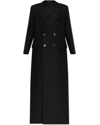 Gucci - Double-Breasted Coat With Gg Pattern - Lyst