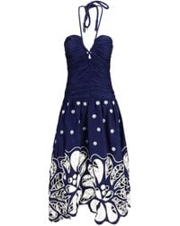 FARM Rio - Richelieu Embroidered Midi Dress Cotton - Lyst