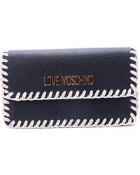 Love Moschino - Whipstitch-trim Chain-linked Shoulder Bag - Lyst