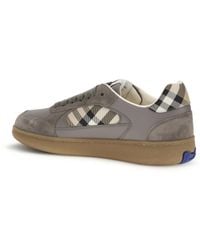 Burberry - Terrace Leather And Check Sneakers - Lyst