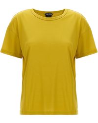 Tom Ford - Relaxed Silk T-Shirt With Crew Neck - Lyst