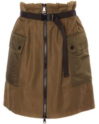 Moncler - High Waist Zipped Cargo Mini Skirt - Lyst