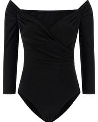 Norma Kamali - Heart-Shaped Neckline Bodysuit - Lyst