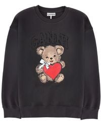 Ganni - Sweatshirt With Print Organic Cotton Sweatshirts - Lyst
