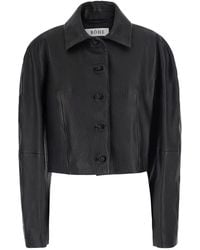 Rohe - Cropped Leather Jacket Lamb Coat - Lyst